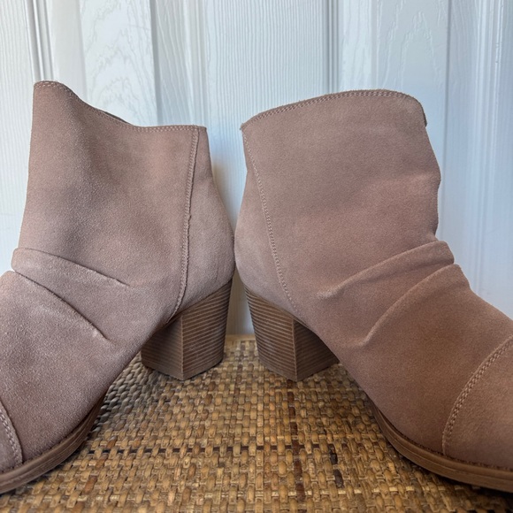 Skechers Suede Taxi Uptown Funk Leather Ankle Boots Taupe Size 11 - Picture 6 of 9